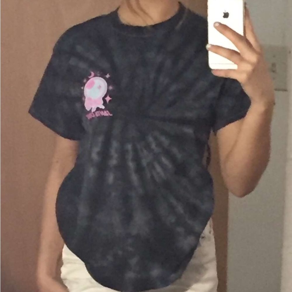 Tie Dye GRAPHIC Blue+Pink SANTA CRUZ Tee w/ Scorpions, Roses and Skulls!
